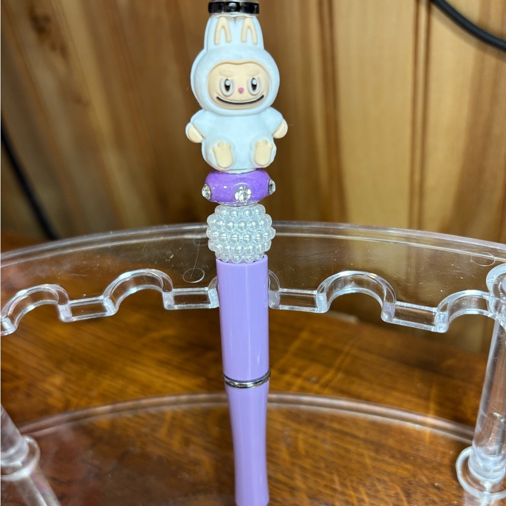 Cute Purple Pen with Bunny Topper